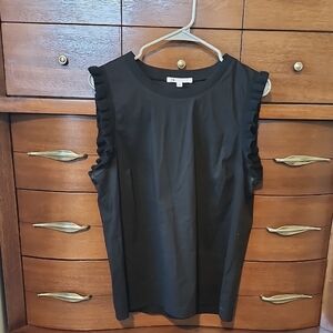 Daniel Rainn Black Ruffle Sleeve Blouse